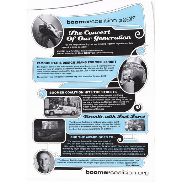 2004 Boomer Coalition scratch off bra woman Pfizer CVD Henry Winkler Print Ad - Picture 2 of 2